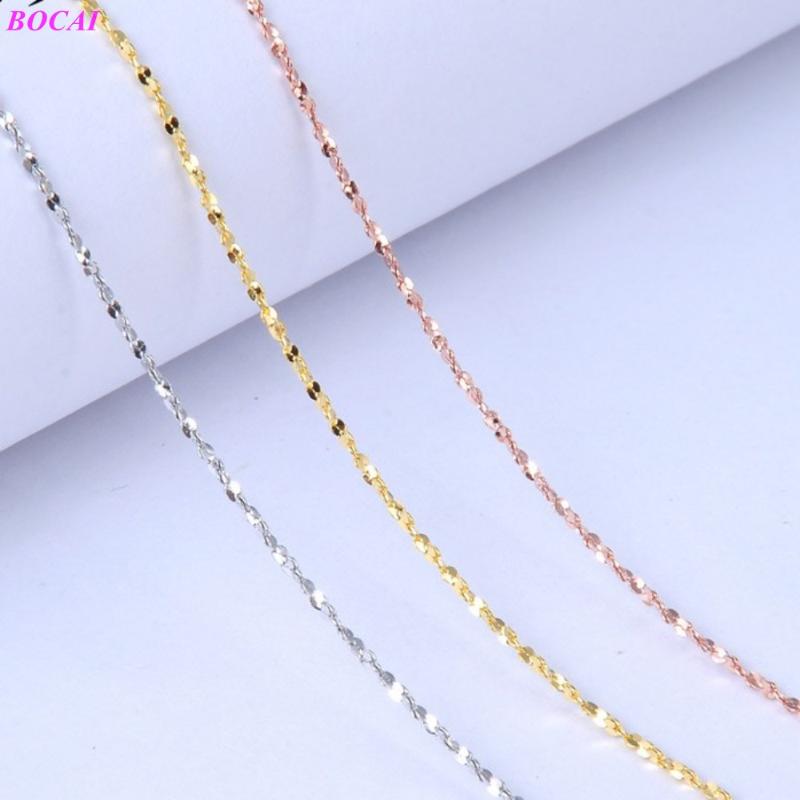 

BOCAI S925 Sterling Silver Necklace for women simple clavicle with chain 2020 new fashion accessories 925 silver starry chain