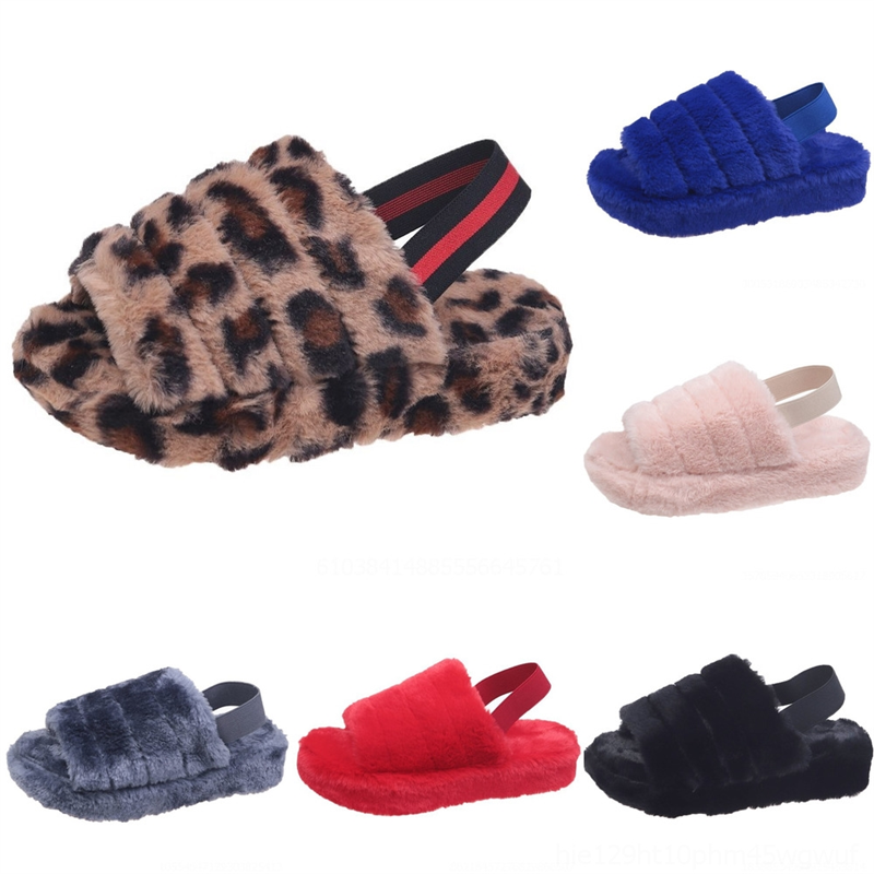 

iblb embroidery star for womens home plush soft plush warm fuzzy house slippers winter women faux open toe fur slides fluffy slipper, Black