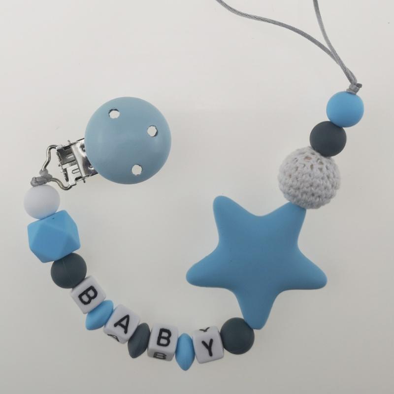 

Colorful Silicone Personalized Letter Pacifier Clips Funny Chain For Infant Feeding Toddle Chew Toy Clips