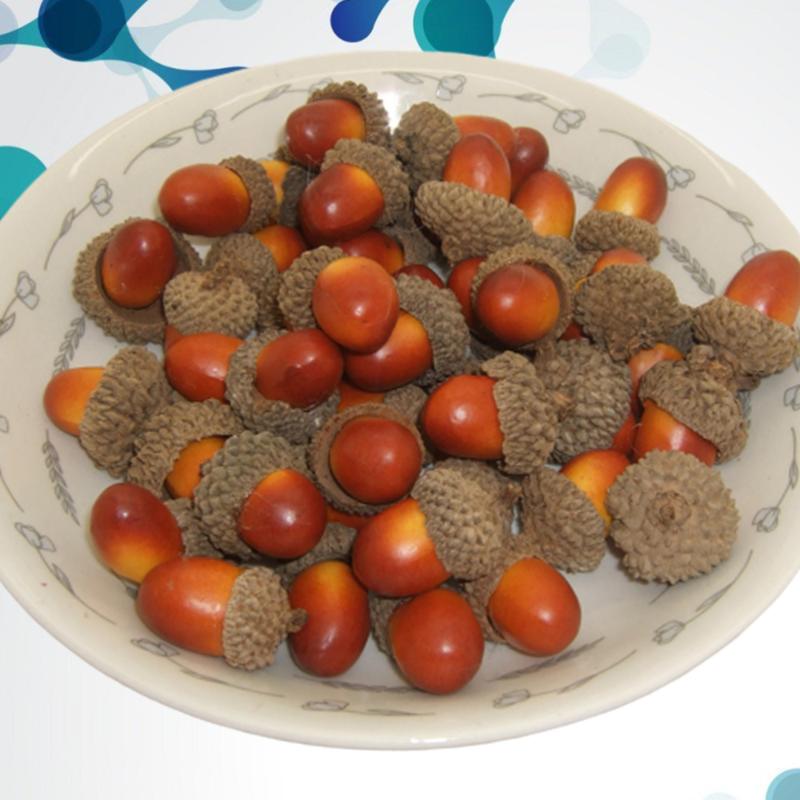 

50pcs Fake Acorn Ornament Artificial Acorn Decor Simulation Model Decoration Funny Photo Props for Home Party, Light brown