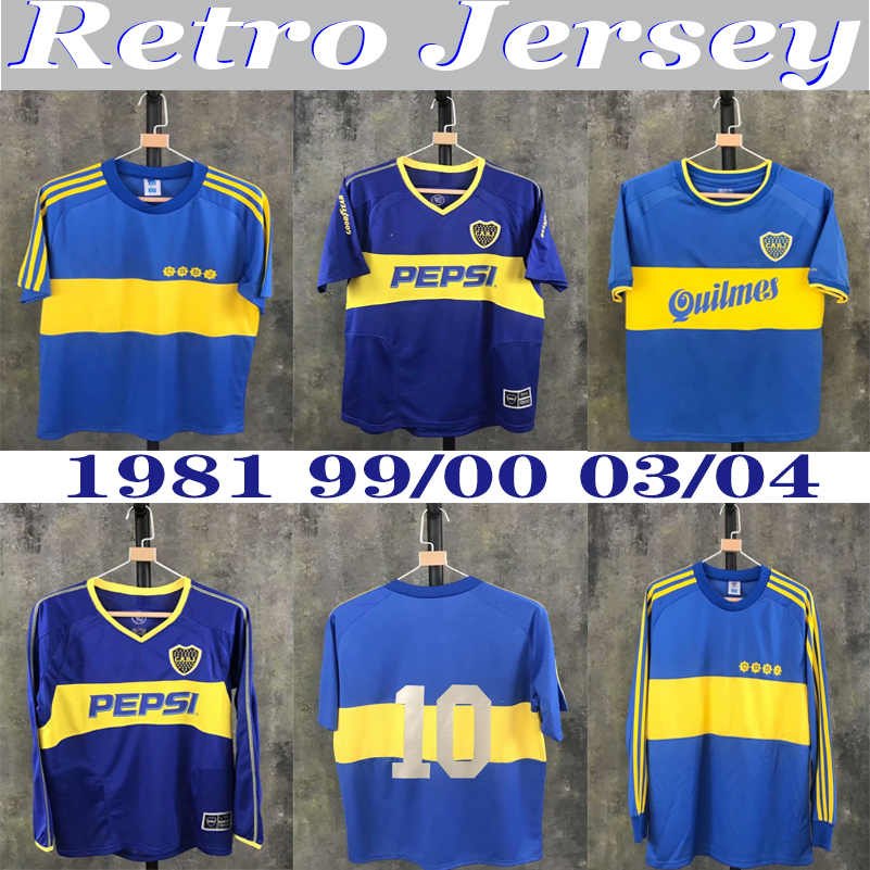 

1981 Boca Juniors Retro Jerseys Classic Vintage MARADONA Long sleeves Soccer jersey 1999/00 2003/04 short sleeve football shirt maillot