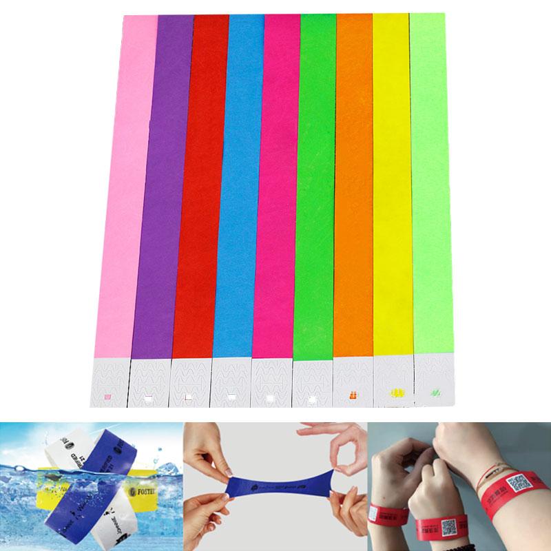 

100 Pcs Count TYVEK Wristbands 3/4" PAPER WRISTBANDS for EVENTS