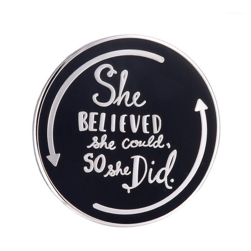 

Pins, Brooches She Believed Could So Did Brooch Pins Enamel Metal Badges Lapel Pin Jackets Fashion Jewelry Accessories, Gray