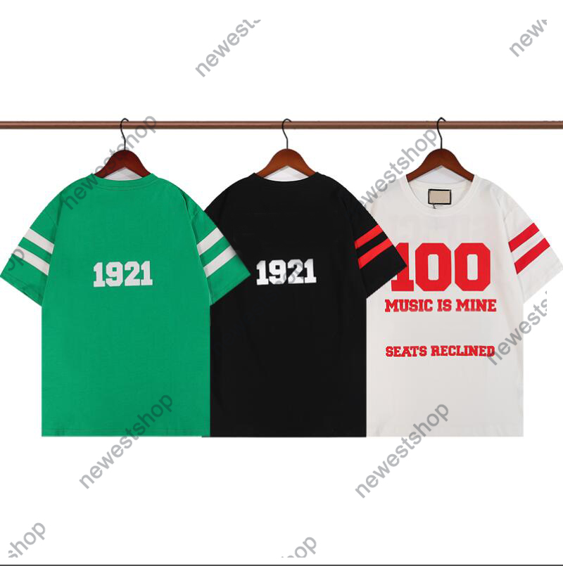 

22ss summer Mens T-Shirts paris designer luxury tshirt men Double yarn fabric t shirt womens short Sleeve cotton 100th anniversary t-shirt casual tee, White;black