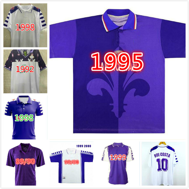 

1989 1995 1992 1998 2000 retro FIORENTINA FLORENCE 92 93 97 RUI COSTA BATISTUTA soccer jersey football shirt camiseta futbol maillot de foot, Black;yellow