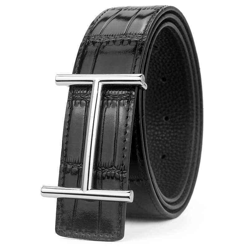 

Factory Outlet Brand belts Belts Zuer Men's H-letter Belt Personalized I-head Leather C1H1, Black;brown