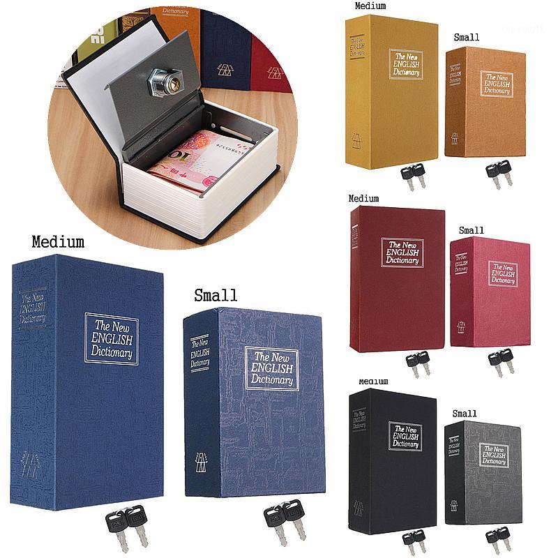 

Security Simulation Dictionary Book Case Home Cash Money Jewelry Locker Secret Safe Storage Box With Key Lock Small Medium Size1, Black