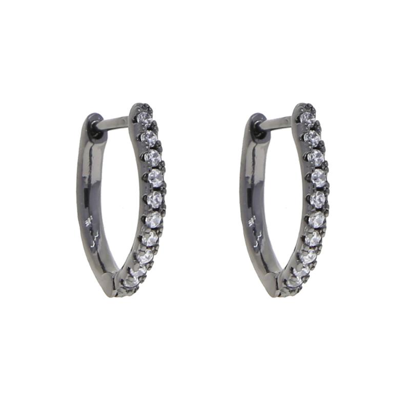 

Black Gold Color Cz Mini Small Huggie Hoop earring New