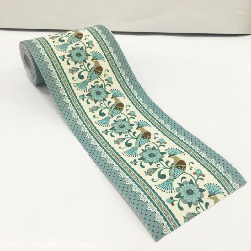 

Creative Parrot Floral Wallpaper Borders Waterproof Kitchen Wall Decor Waist Line Stickers Diy Living Room Birds Sticker Ez0751