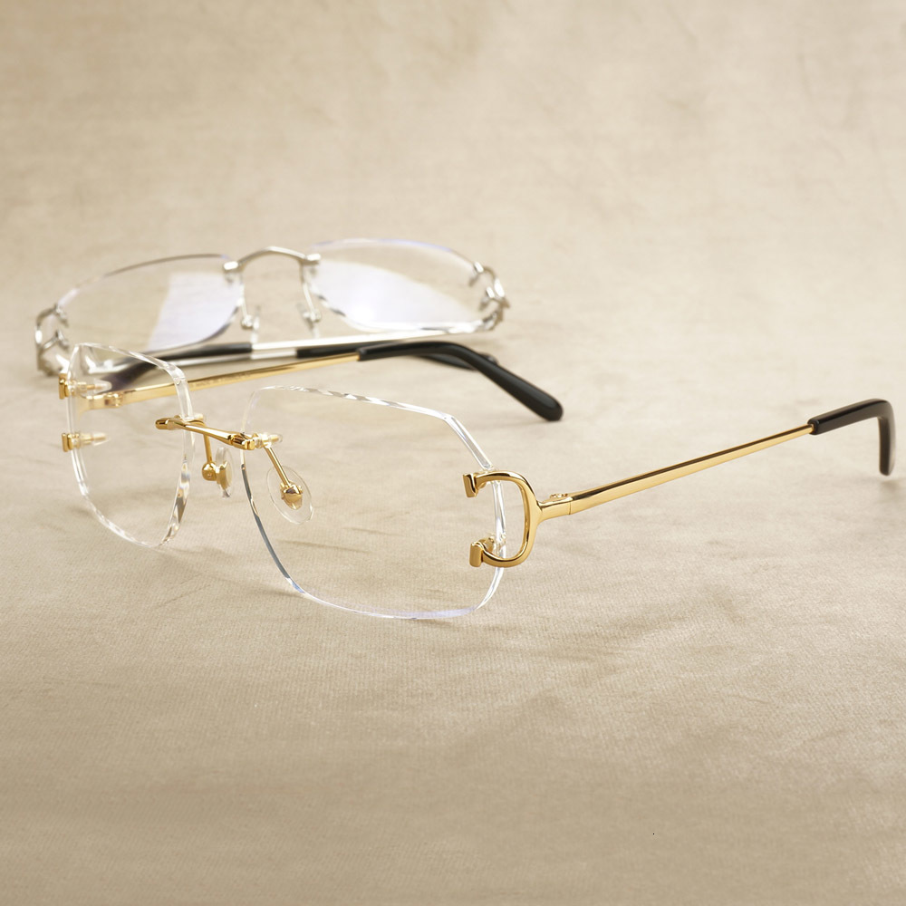 

2021 New Computer Polygon Clear Glasses Men Carter Eyeglasse Luxury Transparent Spectacles Frame for Reading Decoration Xqkv