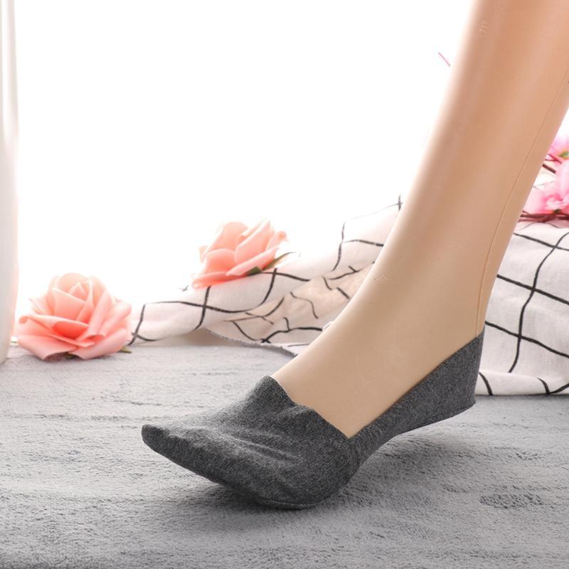 

Summer High Quality Men Sock Men Socks Invisible Shallow Mouth Silicone Non-Slip Short Socks Pure cotton Silicone, White