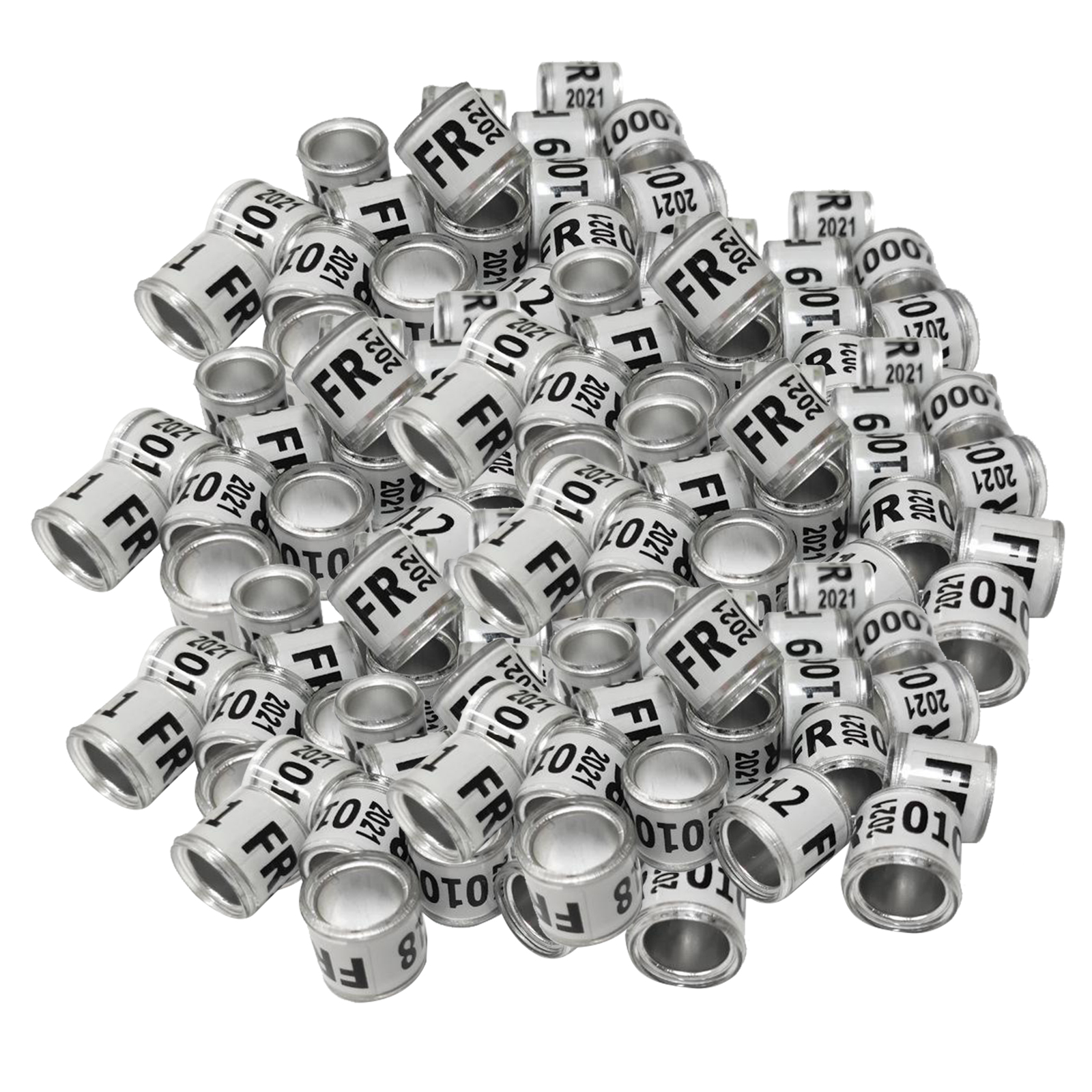 

100Pcs 2021 Aluminium Bird Dove Racing Pigeon Leg Rings Bands Numbered Different Color for Choice