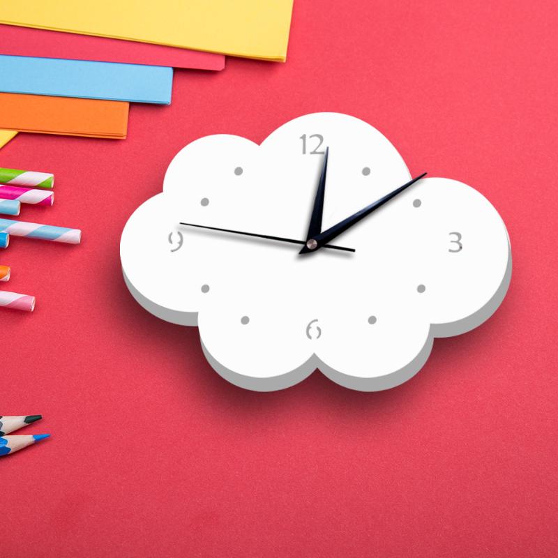 

Cute Cloud Shape Wall Mount Clock Wall Clock Non Ticking Silent Battery Operated Decorative for Kitchen Bedroom 1Set
