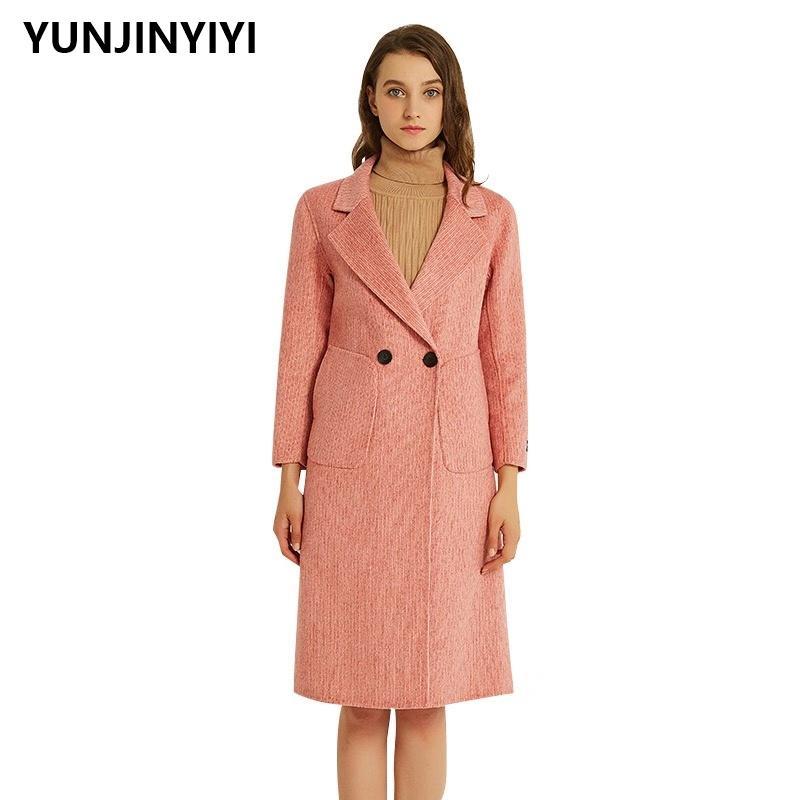 

2020 winter lapel casual long-sleeved long women' woolen jacket. Ladies handmade cashmere coat. Women' cashmere coat, Khaki