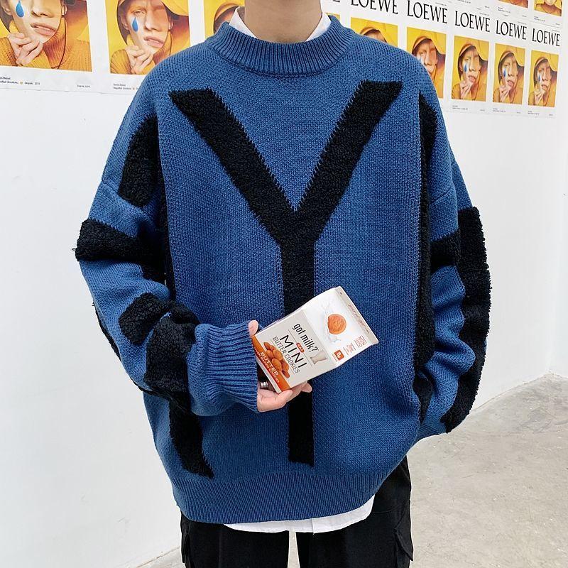 

Men New Fashion Embroidery Sweaters 2020 Autumn Men's Korean Pullovers 4 Colors Man Streetwear Casual Clothing, Black