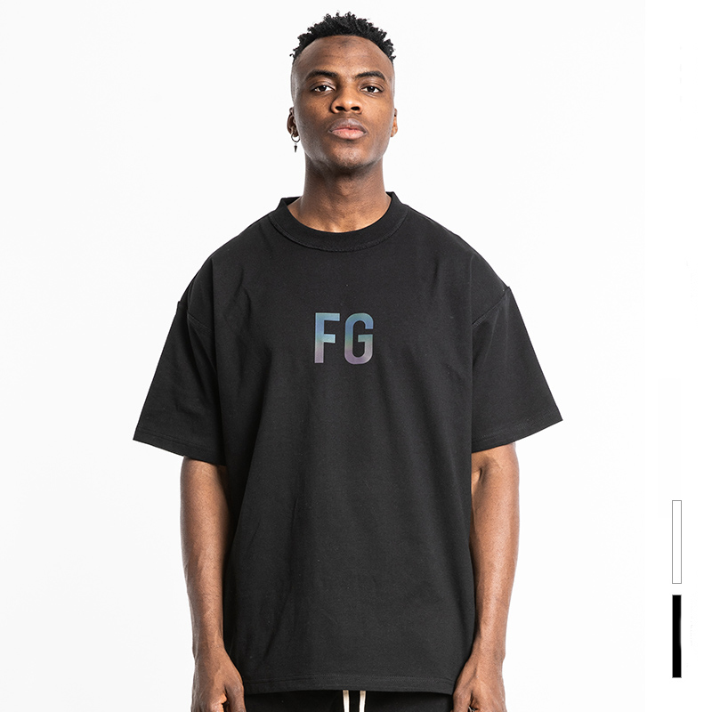 

2021 New T-shirts Cotton Man Letter Fg Hip Hop Sleeve Short Fashion t 8YKA, Black