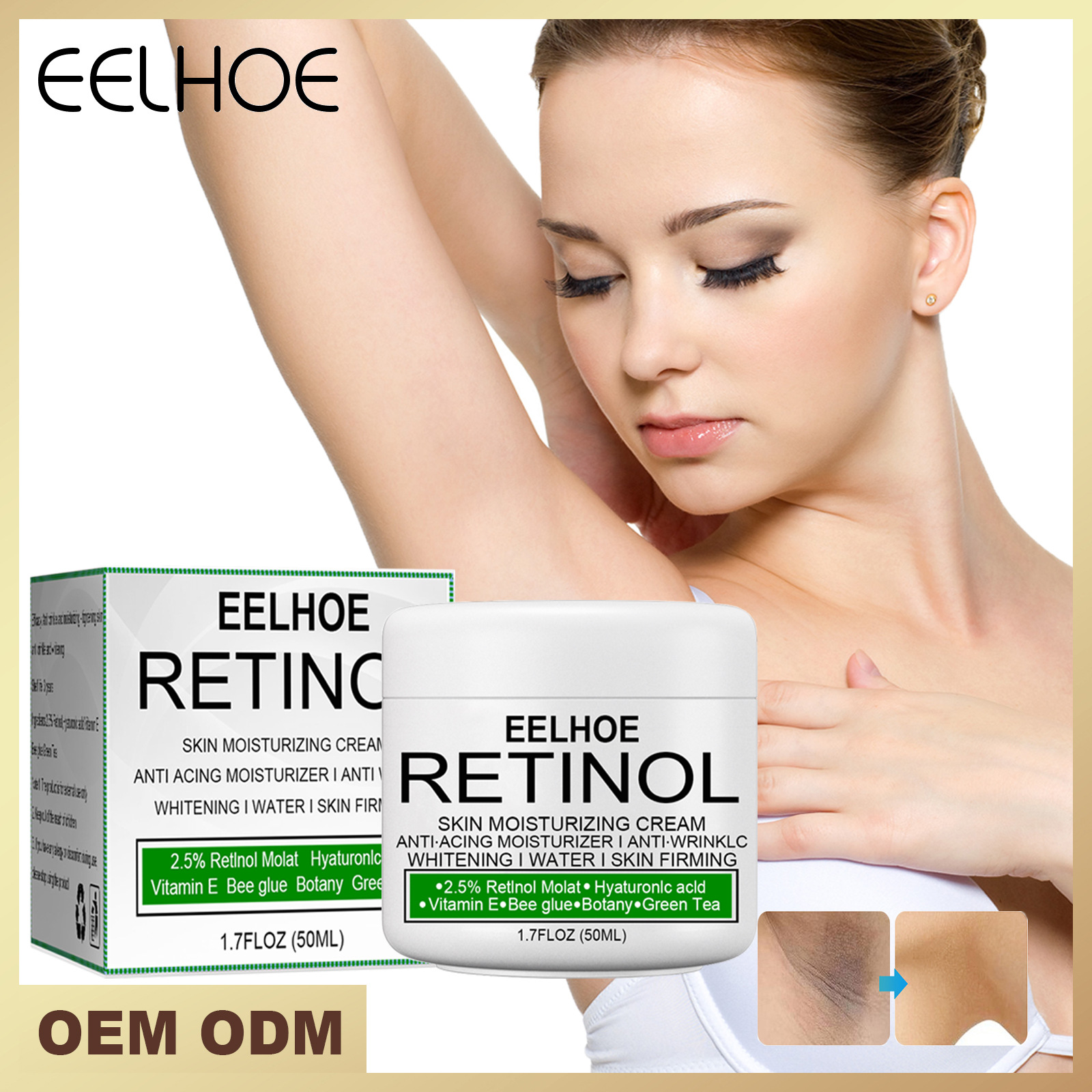 Free freight EELHOE OEM ODM Skin Beauty Cream Hydrating Rejuvenation Lightening Melanin Body Care Brightening Skin Tone Repair-image-754621649