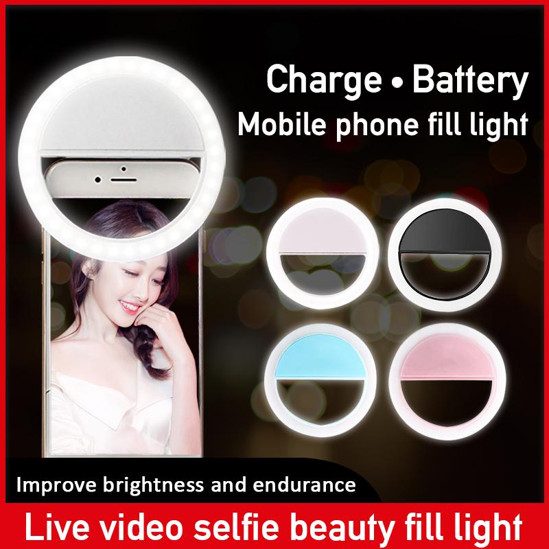 

USB charge LED Selfie Ring Light Supplementary Fill Light for Phones Photography Studio Video Smartphone Portable LED Ring Lamp