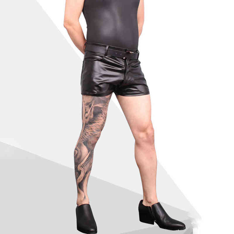 Cheap Bulk Men Tight Leather Shorts UK 