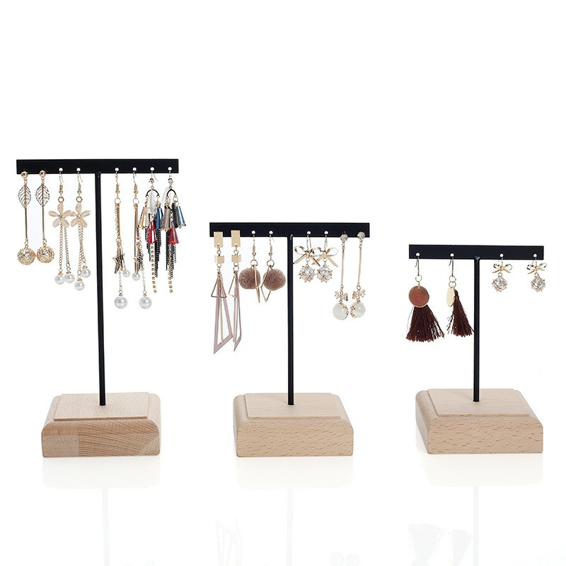 Solid Wood Jewelry Earring Rack Tree Dangle Earrings Holder Display Showed Stand Earring Organizer Earring Stand-image-600133597