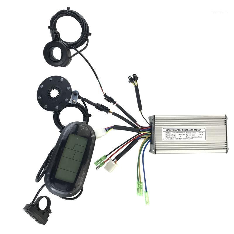

36V/48V 500W 22A Electric Bicycle Sine Wave Controller with KT LCD6 Display&Thumb Throttle and Sensor E-Bike Accessories1, Black silver