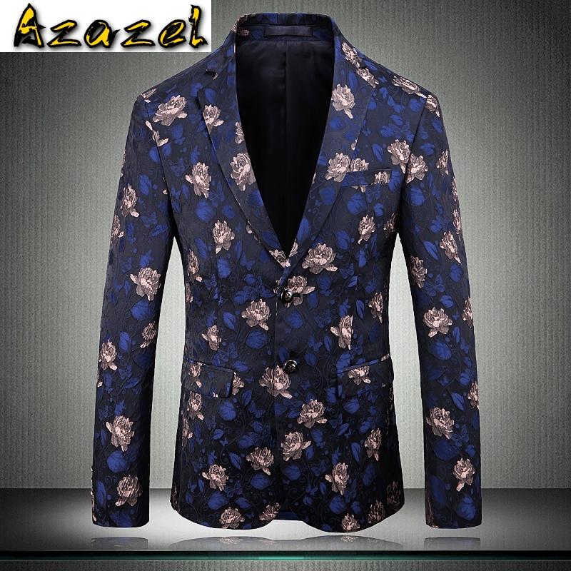 

Azazel Men Blazer Luxury Single Breasted Jacquard Flower Blazer Men Plus Size 5xl Masculino Party Wedding Male, Yellow 1935