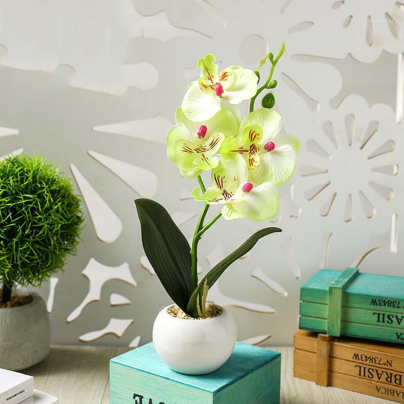 

Artificial Flower Orchid Potted Plant Phalaenopsis Wedding Home Garden Decor1, Jh1179