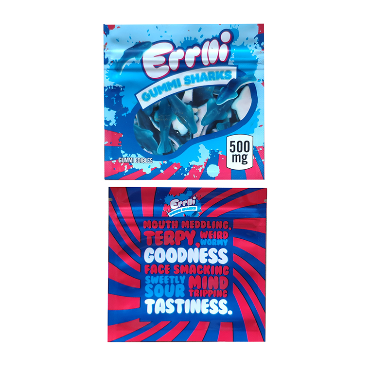 

Errlli Gummi sharks Bags Packaging 500mg Airheads Trolli Trilli dank Gummies Edibles Package Smell proof Trips Ahoy Cookies 3.5g baggies