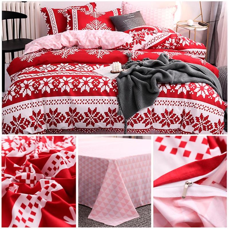 

American Style Christmas Bedding Set AB Side Bed Set King Size Luxury Duvet Cover Home Bedding Women Bed clothes