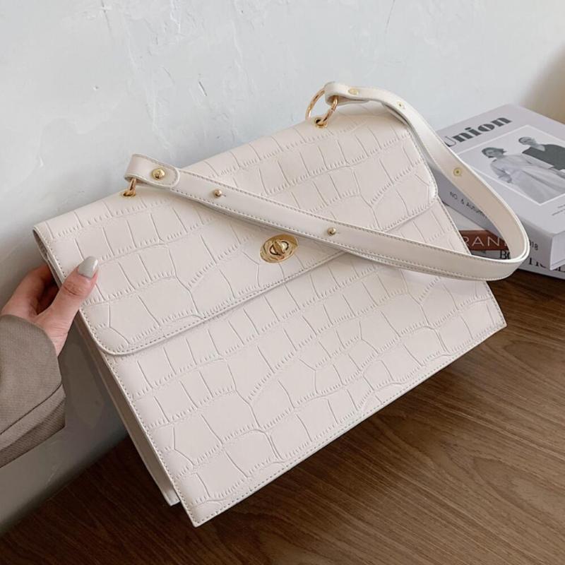 

Stone pattern Large Tote bag 2021 New High-quality PU Leather Women's Designer Handbag High capacity Shoulder Messenger Bag, Black