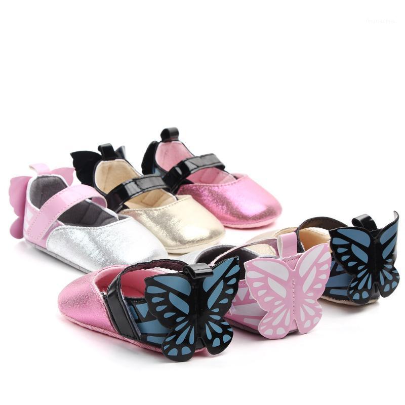 

New Baby Girl Princess Shoes Newborn First Walkers Infant Crib Shoe Sweet Butterfly Toddler Soft Sole Leather Flats 1 Year Shoes1, Pink