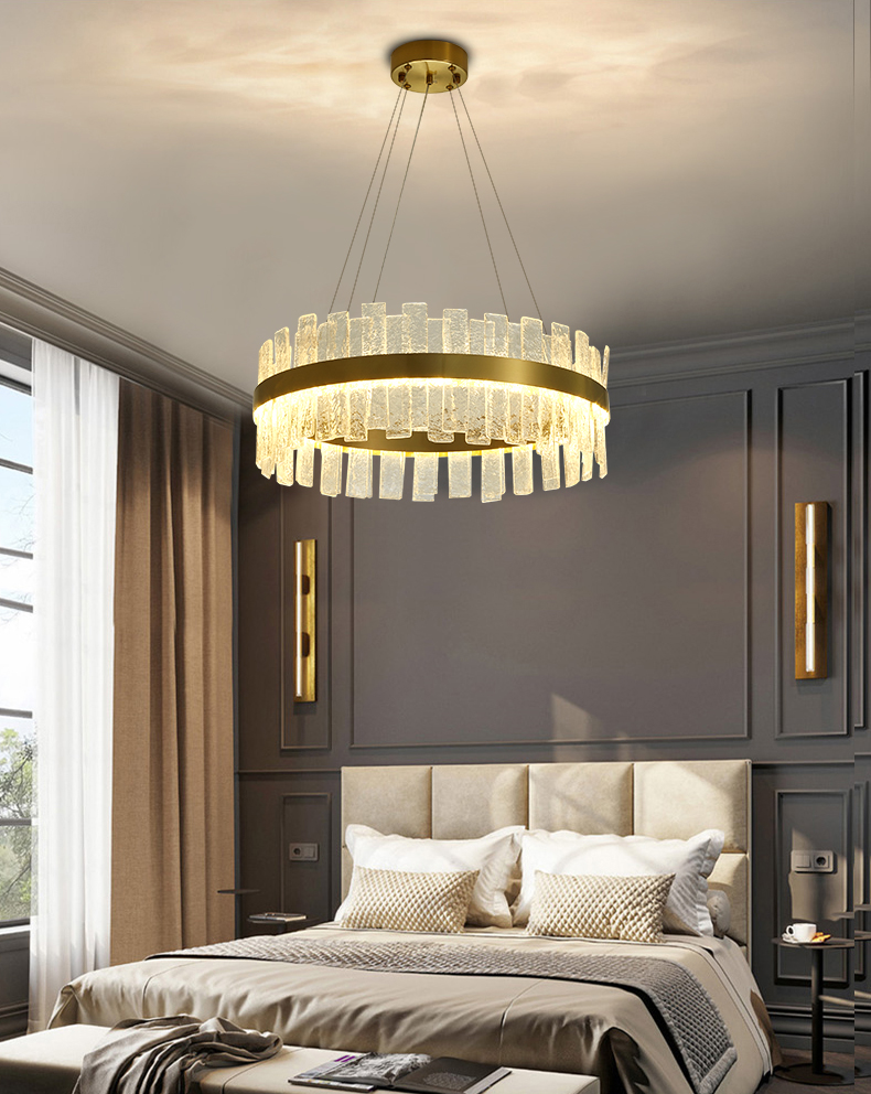 

K9 Crystal Chandeliers Gold Chandelier Lighting Hang Lamp Cristal Luster Kitchen Island Led lights Indoor Light Fixtures