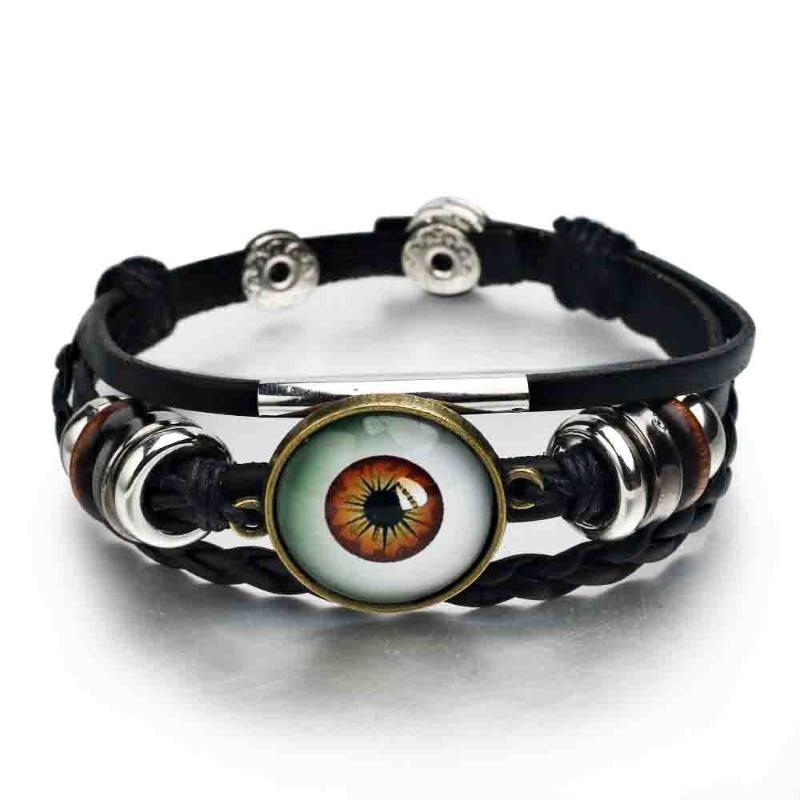 

Jewelry Wholesale New 2021 Eye Bracelet Anime Braided Leather Men's women Ladies Bracelet Cosplay Accessories Couple Gift