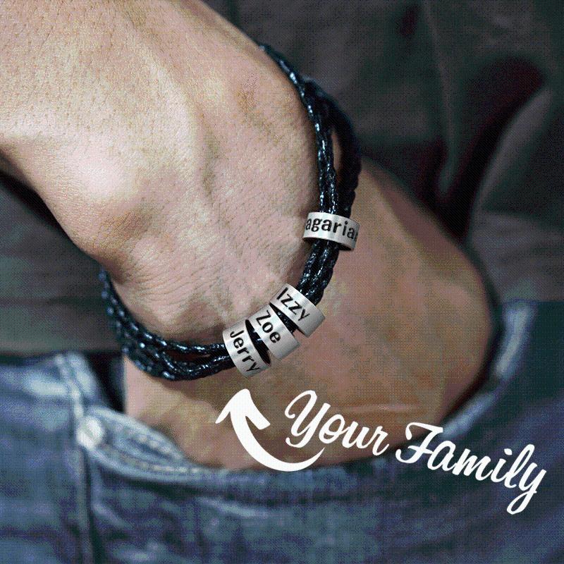 

ELANOR Personalise Titanium Steel Braided Rope Bracelet,Custom Name Men Bracelet best birthday gift