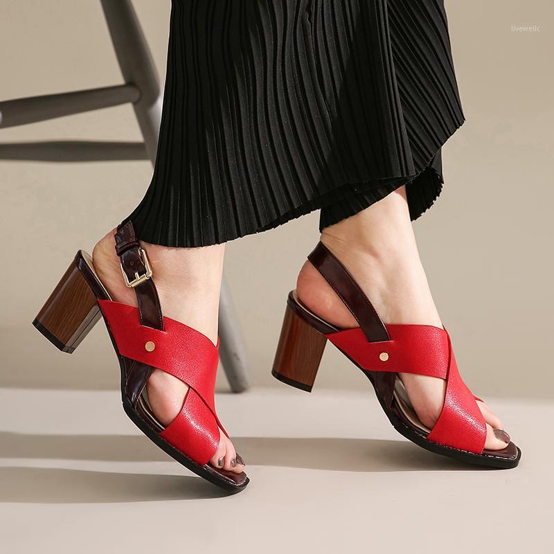

Sexy Women Sandals Spring Summer Genuine Leather High Heels Party Widding Shoes Woman Mixed Colors Euro Style Pumps1, Red