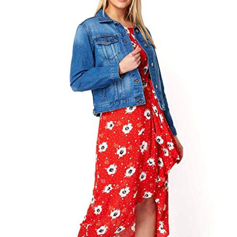 

Going Out Lightweight Stylish Travelling Casual Summer Denim Ladies Cropped Fitted Long Sleeve Cover Up Women Jacket Holiday, Black