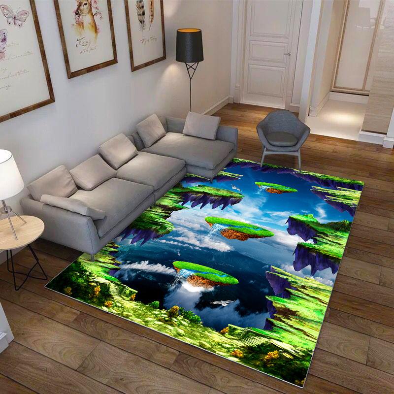 

2020 New 3D Creative Printed Hallway Carpets For Living Room Bedroom Table Rugs Kitchen Bathroom Antiskid Mats tapis salon