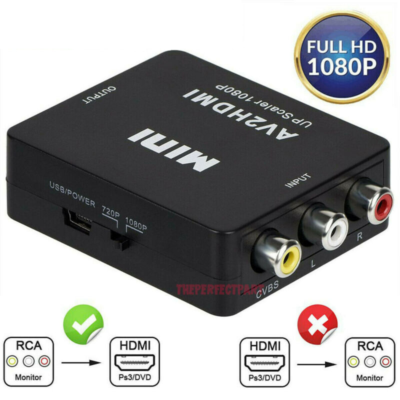 

RCA to HDMI Converter Composite AV CVBS Video Adapter 720p 1080p Wii NES SNES AV Adapter