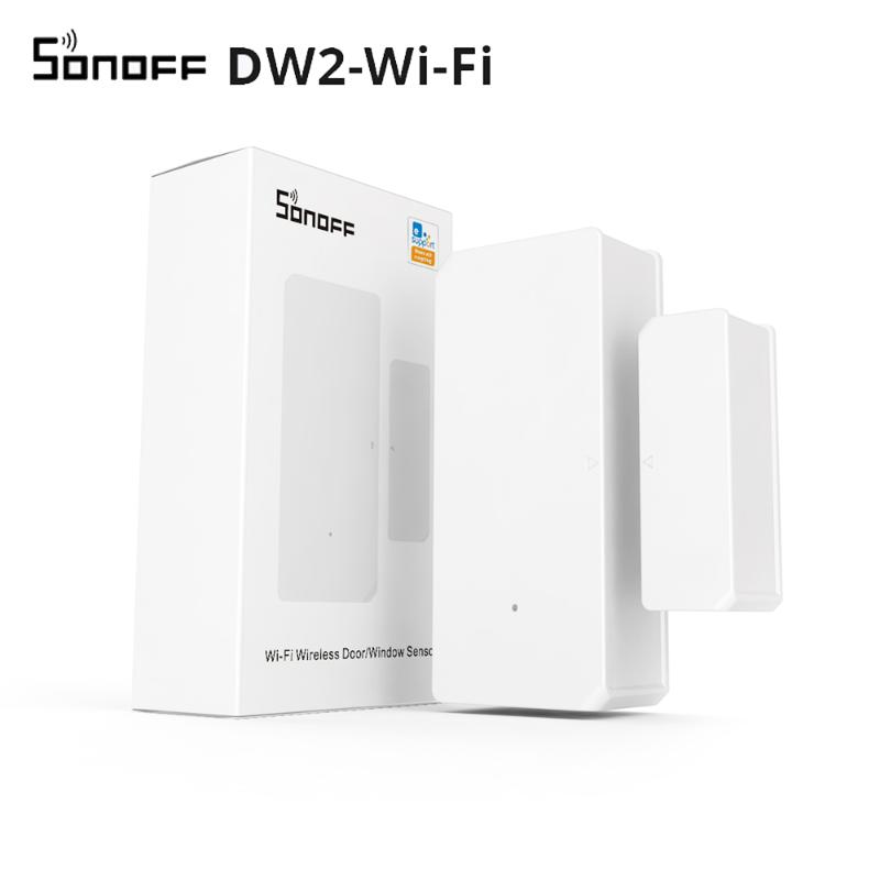 

SONOFF DW2 WiFi Wireless Door Window Sensor Detector WiFi App Notification Alerts Smart Home Security Works with e-WeLink