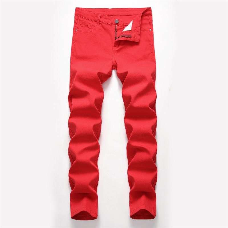 

Vogue Fashion Men's Casual Personality Slim Fit Denim Jeans Pants, Red