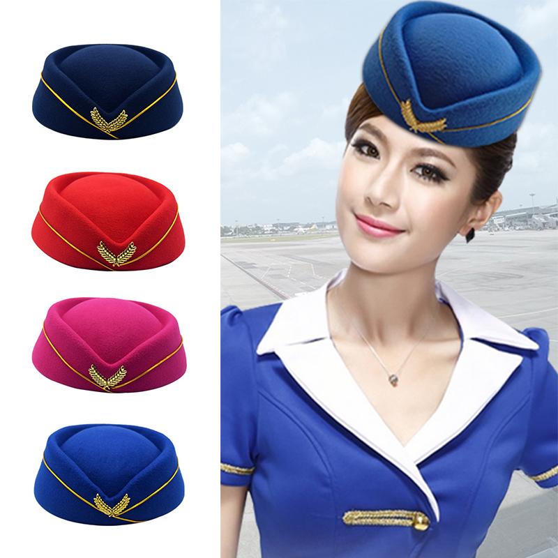 

Berets Fashion Warm Hats & Caps For Women Vintage Wool Felt Ladies Stewardess Air Hostesses Pillbox Hat Waiteress, 01
