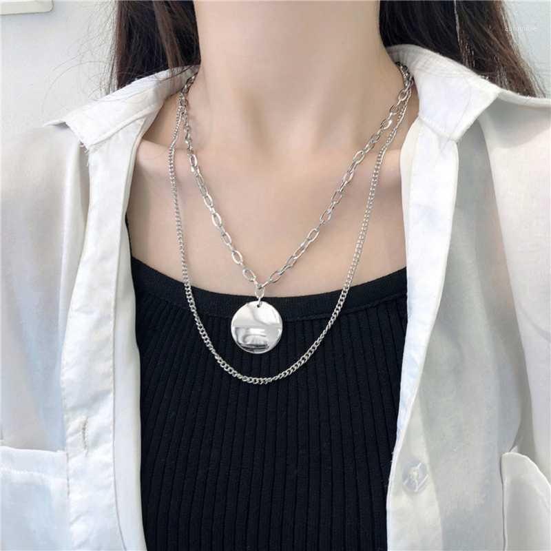 

925 sterling silver simple double European and American hip-hop sweater chain clavicle chain Harajuku style necklace accessories1