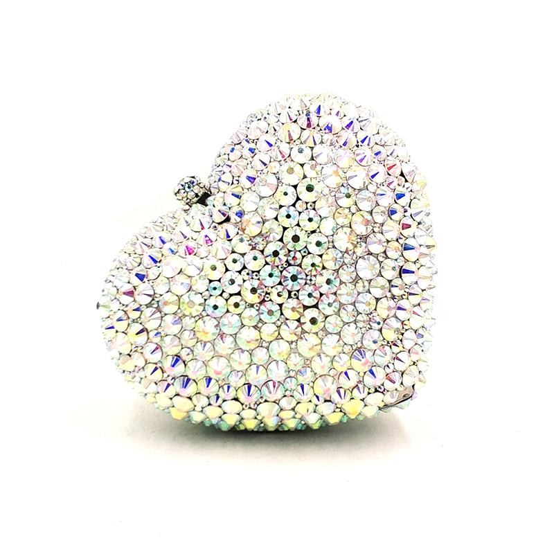 

High quality purses Bridal wedding party purse women evening party accessories diamonds clutches elegant AB silver crystal purse