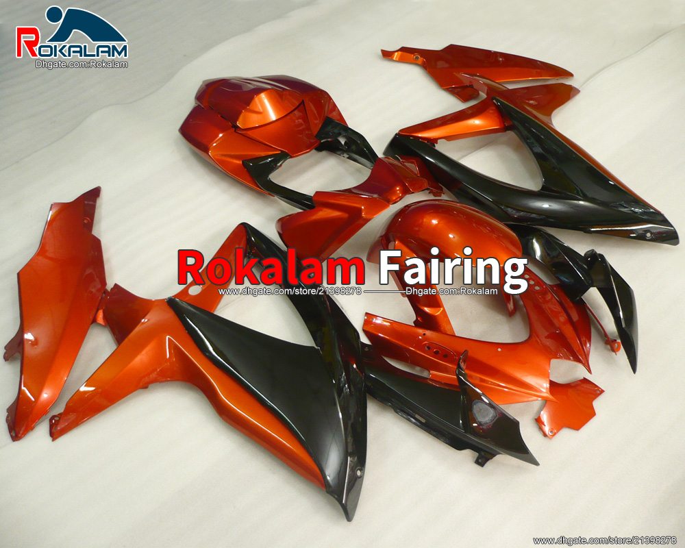 

Fairing For Suzuki GSXR600 GSX-R600 GSX-R750 GSXR750 08 09 10 2008-2010 Orange Black Bodyworks Covers (Injection Molding), Customize