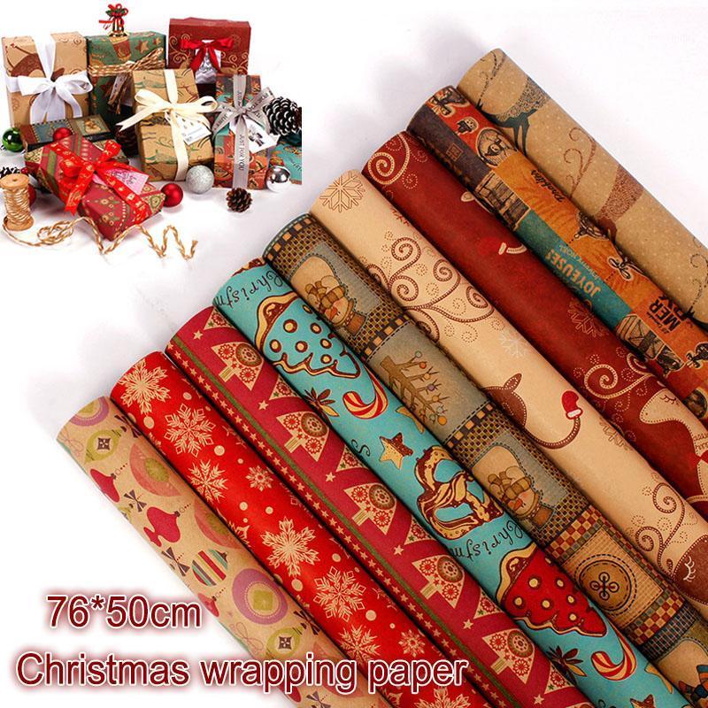 

1Roll Christmas Gift Wrapping Paper Xmas Tree Snowflake Christmas Decorations for Home Birthday Party Wedding DIY Craft Paper1