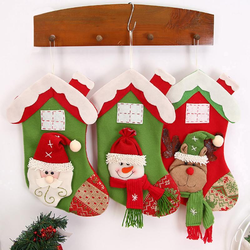 

New Christmas Santa Claus Stocking Ornament Snowman new Year gifts Sock for Home Christmas Tree Ornaments Gift Holders Stockings1