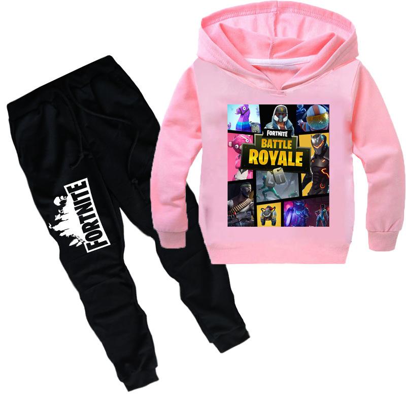 

Cartoon children's casual suit fortress night fortnite long sleeve Hoodie sweater black pants set new children's wear FORTNITE Var, Blue