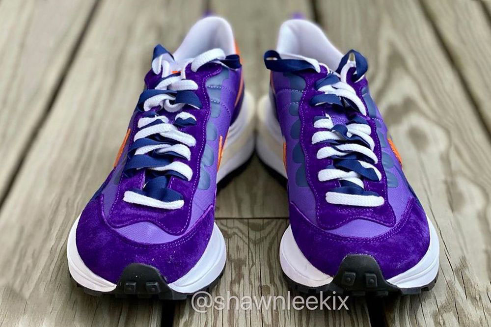 

2021 pre-sale joint series sacai Vaporwaffle Blue White Dark Iris Campfire Orange-White sneakers Dark Iris purple and orange running shoes, Cream