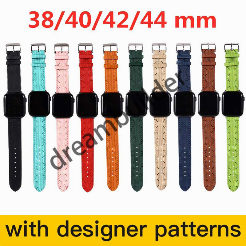 

fashion Watchbands Watch Band strap for 41mm 45mm 42mm 38mm 40mm 44mm iwatch 2 3 4 5 6 7 bands designer Leather Straps Bracelet Fashion Stripes drop