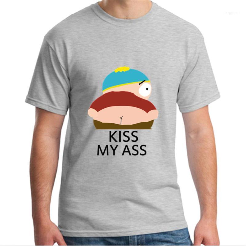

South Park Men's T-shirt Erice KISS MY ASS Funny T shirt Man Cotton Short Sleeve Fashion Tees Tops Size S-3XL1, No print any color